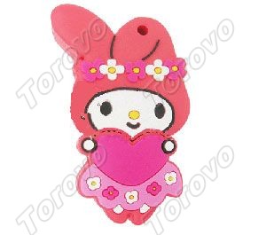 卡哇伊迷你卡通紅娘兔子U盤